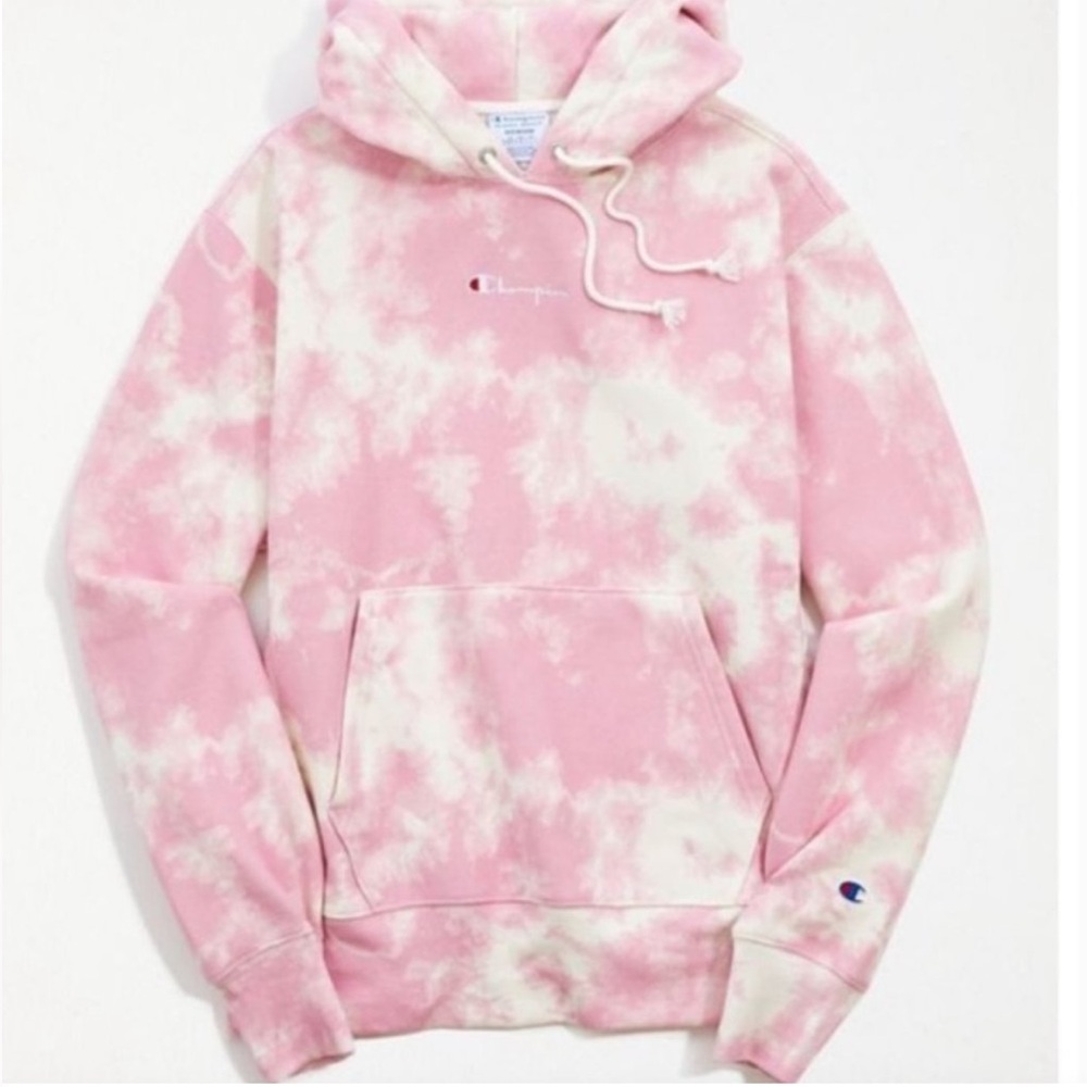 CHAMPION Unisex tie-dye pink hoodie
